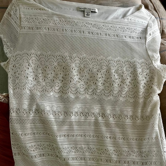 Banana Republic Cream crochet lace dress , lined , size Medium, gently loved - Picture 12 of 13